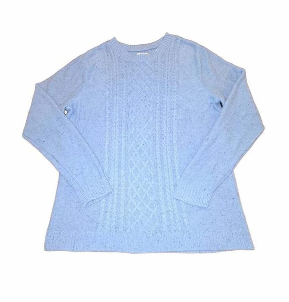 Croft & Barrow Women’s XL Blue Cable Knit Speckled Crewneck Sweater Top